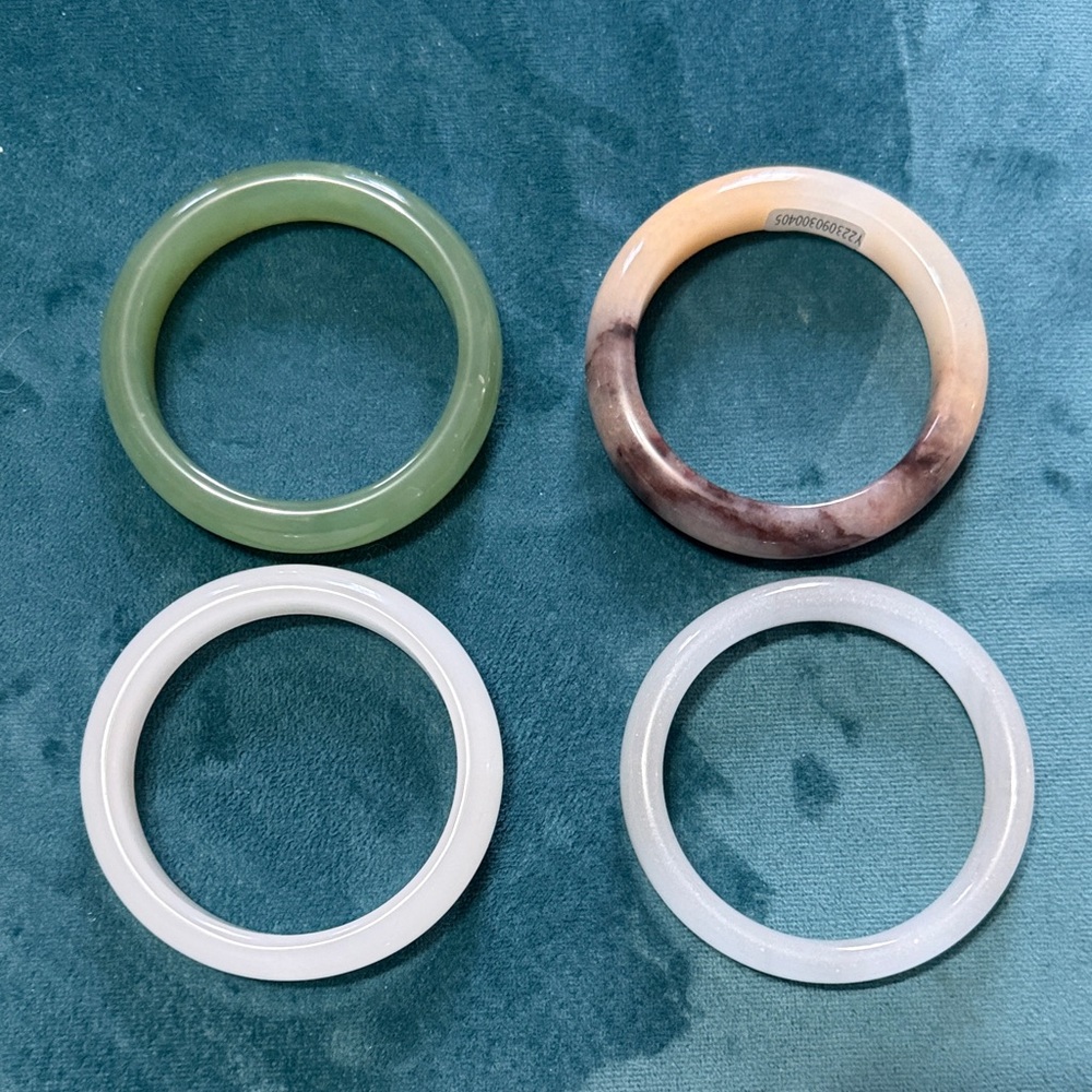 Elegant Jade and Marble Bracelet / Bangle set (4)